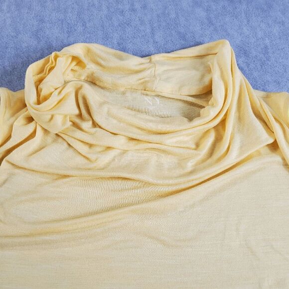 New York & Co Top Womens Large Yellow Cowl Neck Sleeveless Shirt - Picture 3 of 9